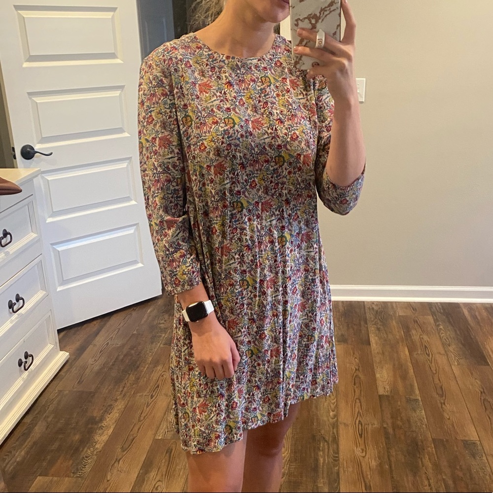 Floral dress with 3/4 sleeves for spring time sundress